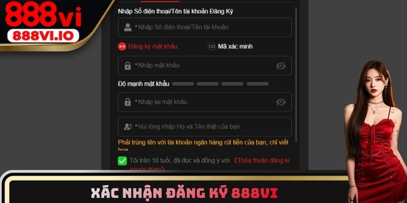 Xác nhận đăng ký 888vi